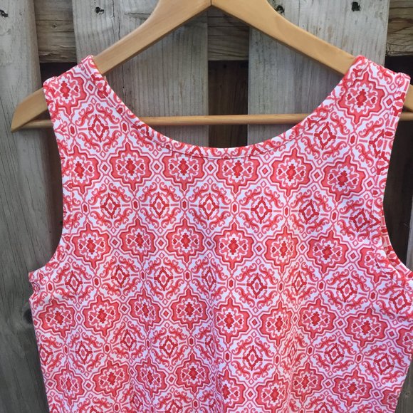 NWOT Land's End coral & white cotton tank - size M - Picture 5 of 5